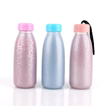 Wholesale eco friendly portable 350ml drinking sports color glass water bottle with plastic lid